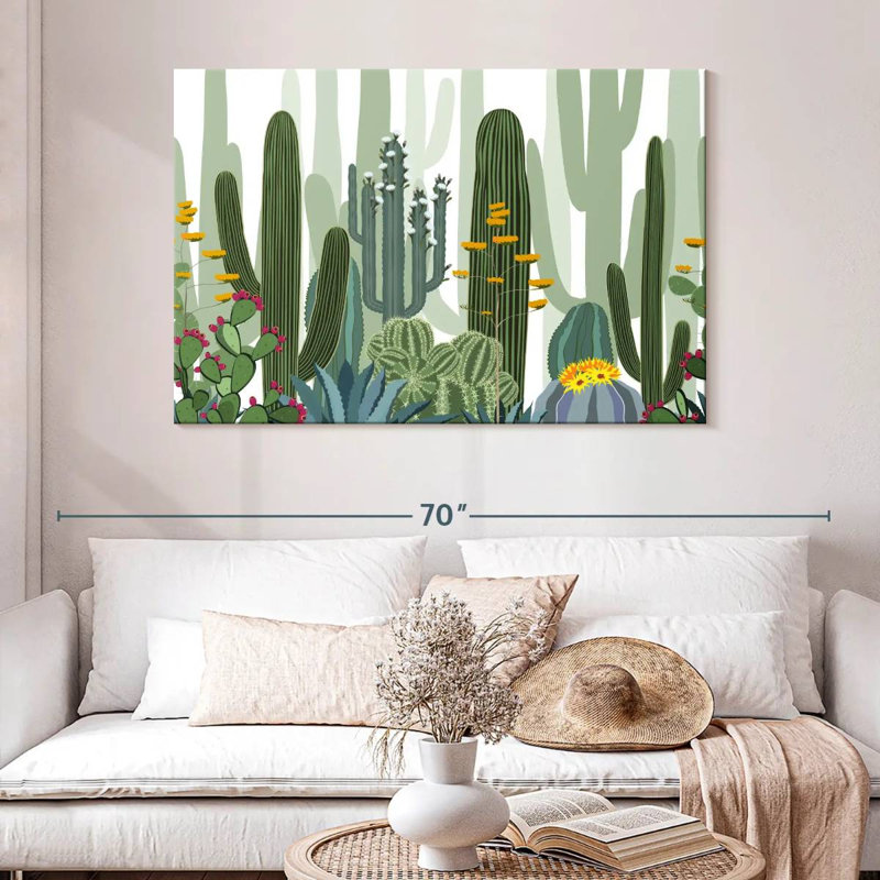 Harnek Desert Cactus Pattern, 32" H x 48" W