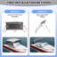 Adjustable Rear Support Poles 3 Bow Bimini Top with Mesh Sidewalls for Boats - Waterproof Marine Grade Fabric, Easy Installation Kit, Space-Saving Design