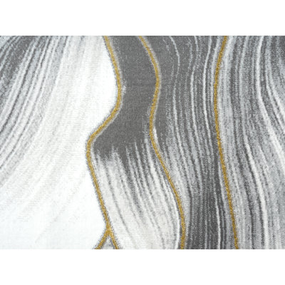 Tapis gris à motif abstrait Micadeau