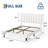 Full Size White Suede Upholstered Platform Bed Frame with Adjustable Tufted Headboard, Sturdy Wooden Slats, Noise-Free, No Box Spring Needed, Easy Assembly - White-817405772-817405779