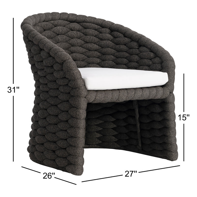 Outdoor Dining Armchair, Black