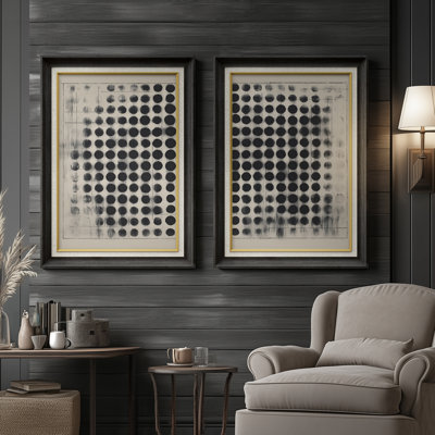 Ensemble de 2 reproductions d'art moderne encadrées sur papier 26 "x 36"