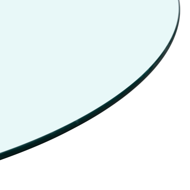 Plateau de table en verre trempé de 39,3 po de largeur, 3/8 po d'épaisseur, se brisant en granules, table à impact, bords lisses pour une manipulation facile