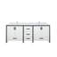 Ensemble de meuble-lavabo double l 84 po x P 22 po avec plateau blanc, miroirs 34 po et robinet chromé Ziva-1148177113-1090789922