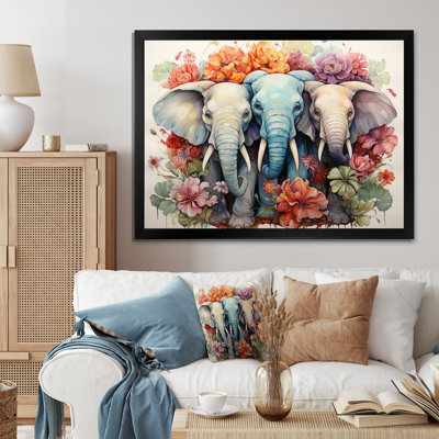 Dessin au trait gris et orange d'animaux fantaisistes sur toile