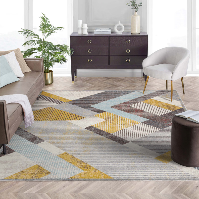 Sydney Geometric Synthetic Area Rug, Rectangle 160 x 220cm