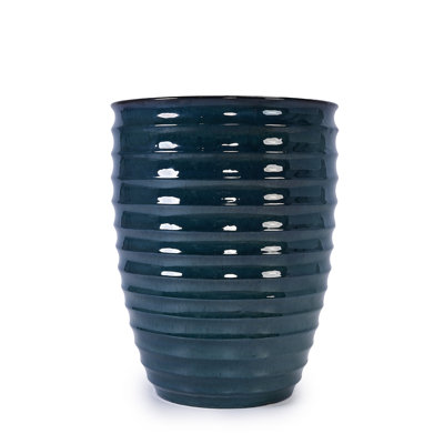 16.54 In. Round Ceramic Flower Pot With Drainage Hole - Frost & Weather Resistant