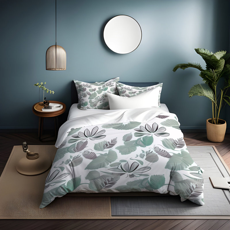 Floral Duvet Cover, Queen Duvet Cover + 2 Queen Shams