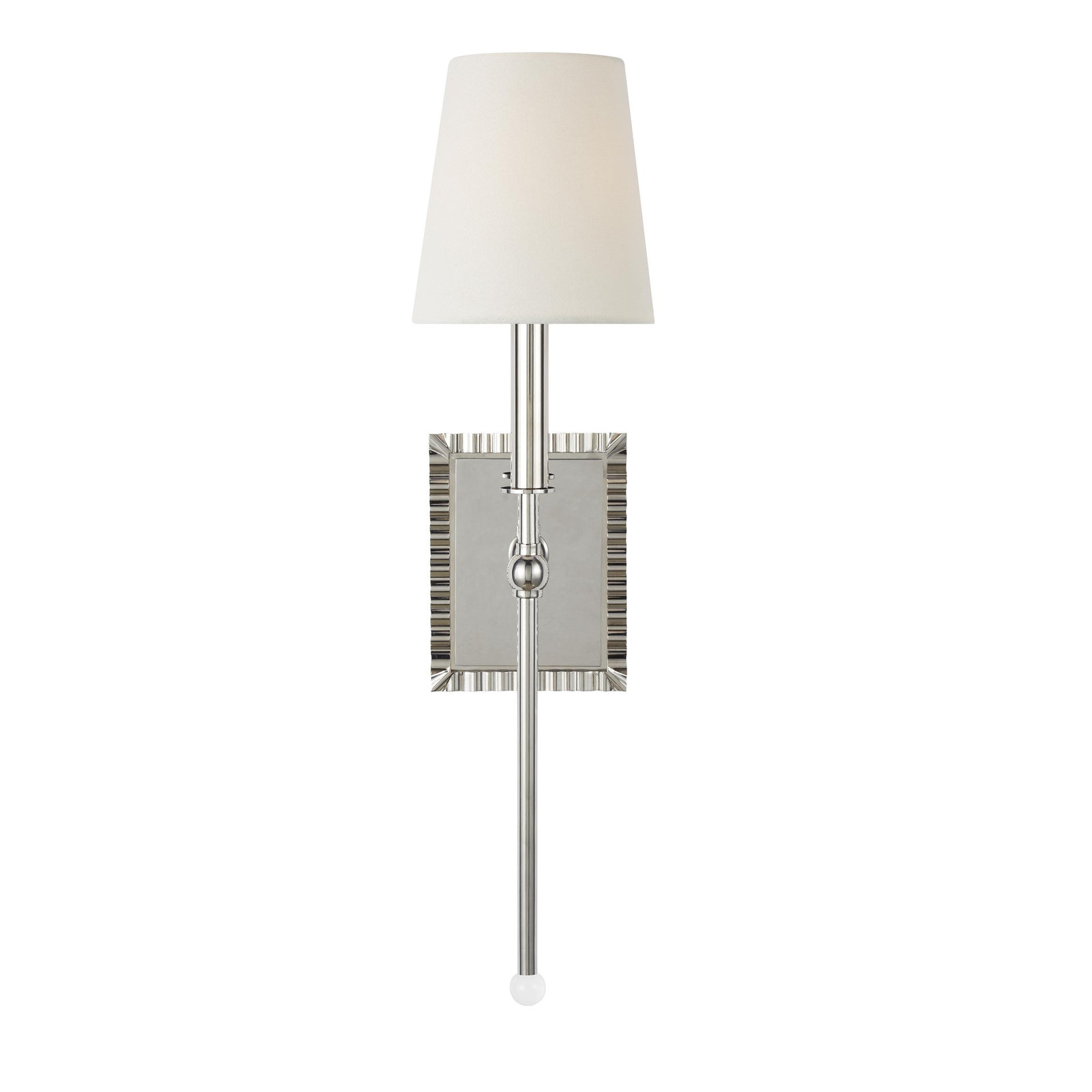 Tavernier Single Light Dimmable Armed Sconce, Polished Nickel