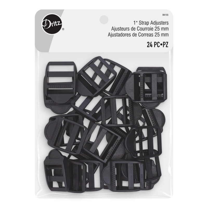 Dritz 1" Strap Adjusters, Black, 24 pc