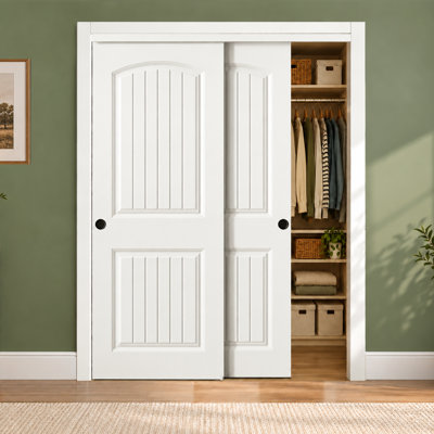 60 po x 80 po 2 portes à placard coulé et apprêté blanc