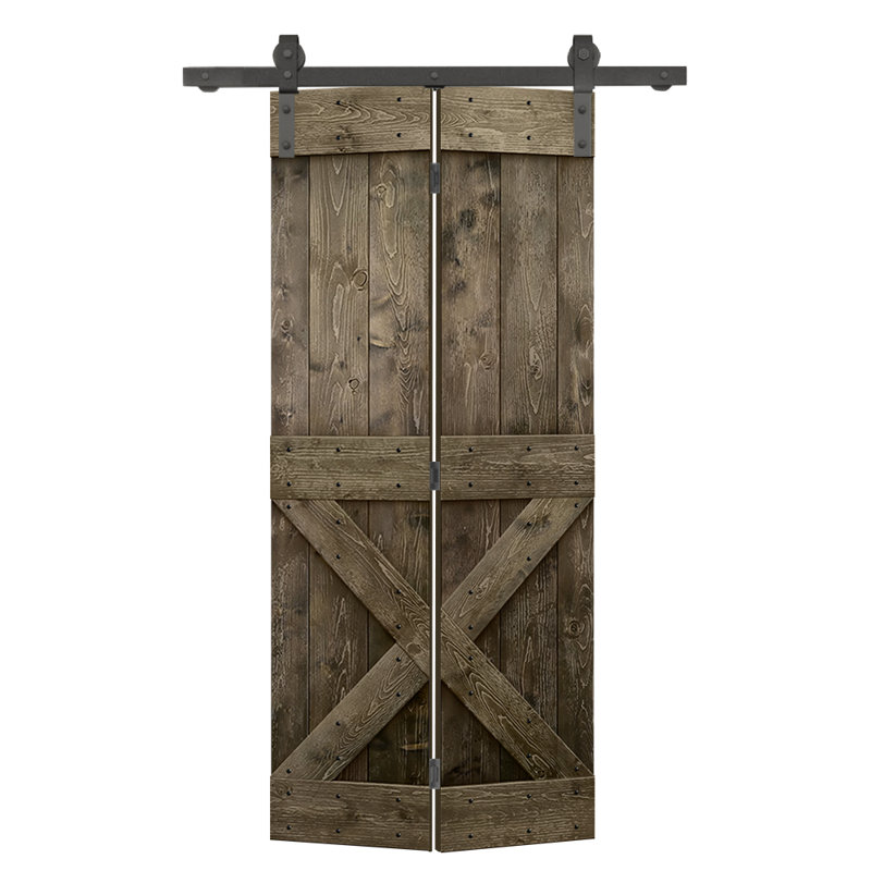 Porte pliante en bois massif 84 po 84 po, 22 po x 84 po, Espresso