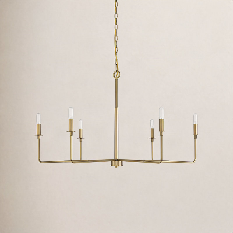 Lustre 6 lumières Alysa, Laiton chaleureux