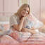 Ensemble de literie pour grand lit à motif floral rose 100% coton à motif de feuilles vertes Ensemble de housse de couette 3 pièces super doux et respirant avec fermeture à glissière et attaches de coin-123190622-123190624