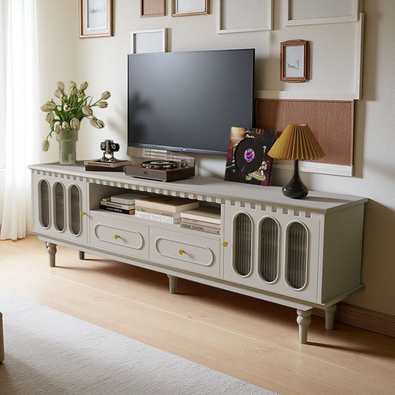 Meuble télé de luxe rétro français, Blanc cassé