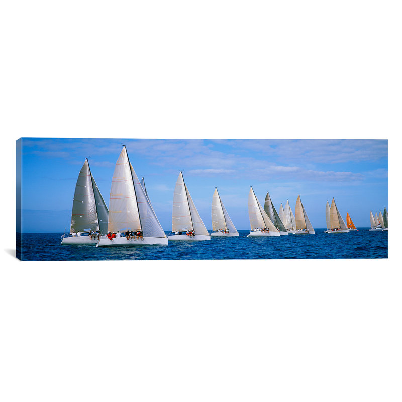 Les yachts panoramiques dans la clé ocean west, floride, reproduction de photo sur toile, H 12 po x l 36 po x P 1,5 po