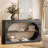 55" Farmhouse Console Table,3-Tier Large Capacity Long Entryway Table Sofa Table with Oval Hollowed Out-924722118