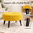 23" Round Velvet Upholstered Ottoman with Wooden Legs-249103920-142366648
