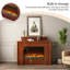59.06"Brown Home Simple Simulated Flame Heating Electric Fireplace-1611315676