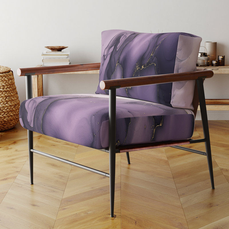 Fauteuil d'appoint rembourré abstrait, Noir