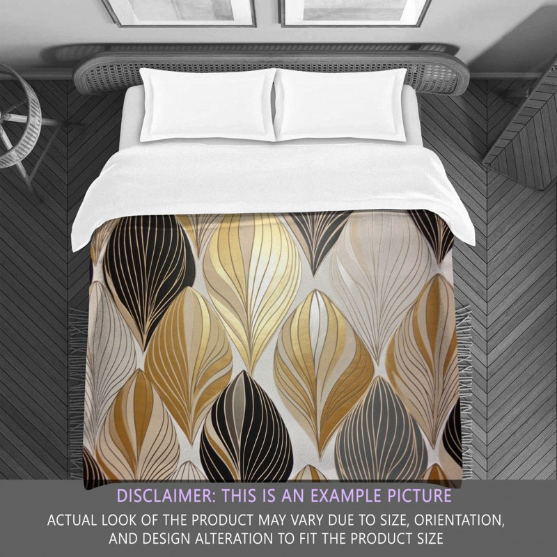 Funky Bedding, Twin Comforter, Gold/Silver Abstract
