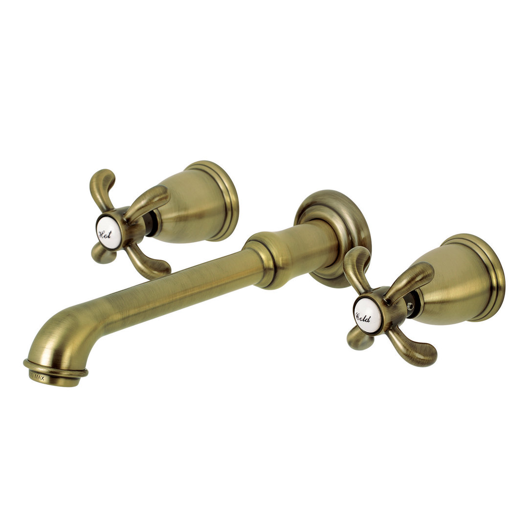 Kingston Brass French Country Two-Handle 3-Hole Wall Mount Bathroom Faucet Kingston Brass 
