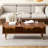 Rectangular solid wood coffee table living room