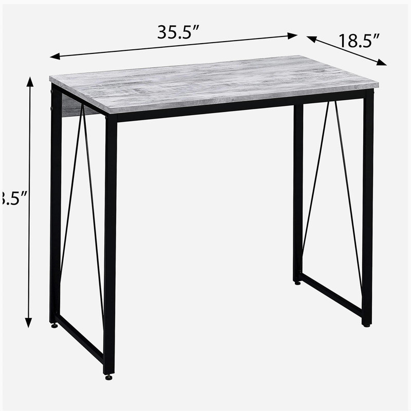 Bureau d'écriture antique blanc et noir 35,5 "avec base en métal