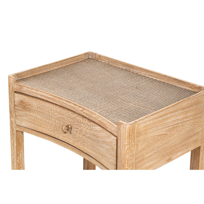 Betony Side Table with Storage, Natural Wash