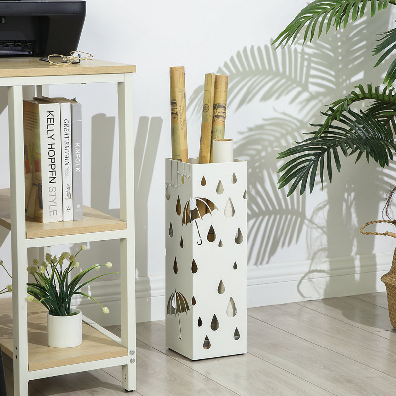 Metal Freestanding Umbrella Stand, White
