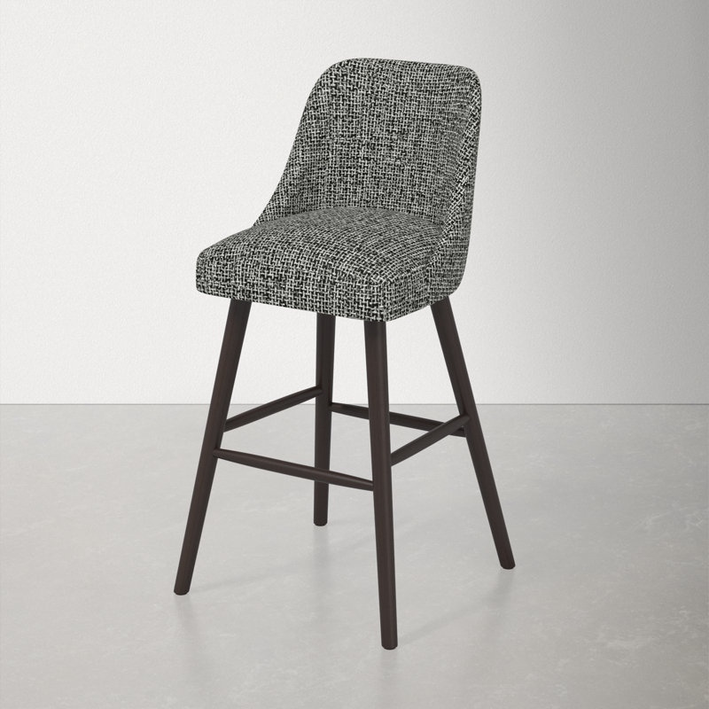Tabouret Gallie, Tabouret de bar (siège d'une hauteur de 31 po), Espresso, Tweed poivre moderne