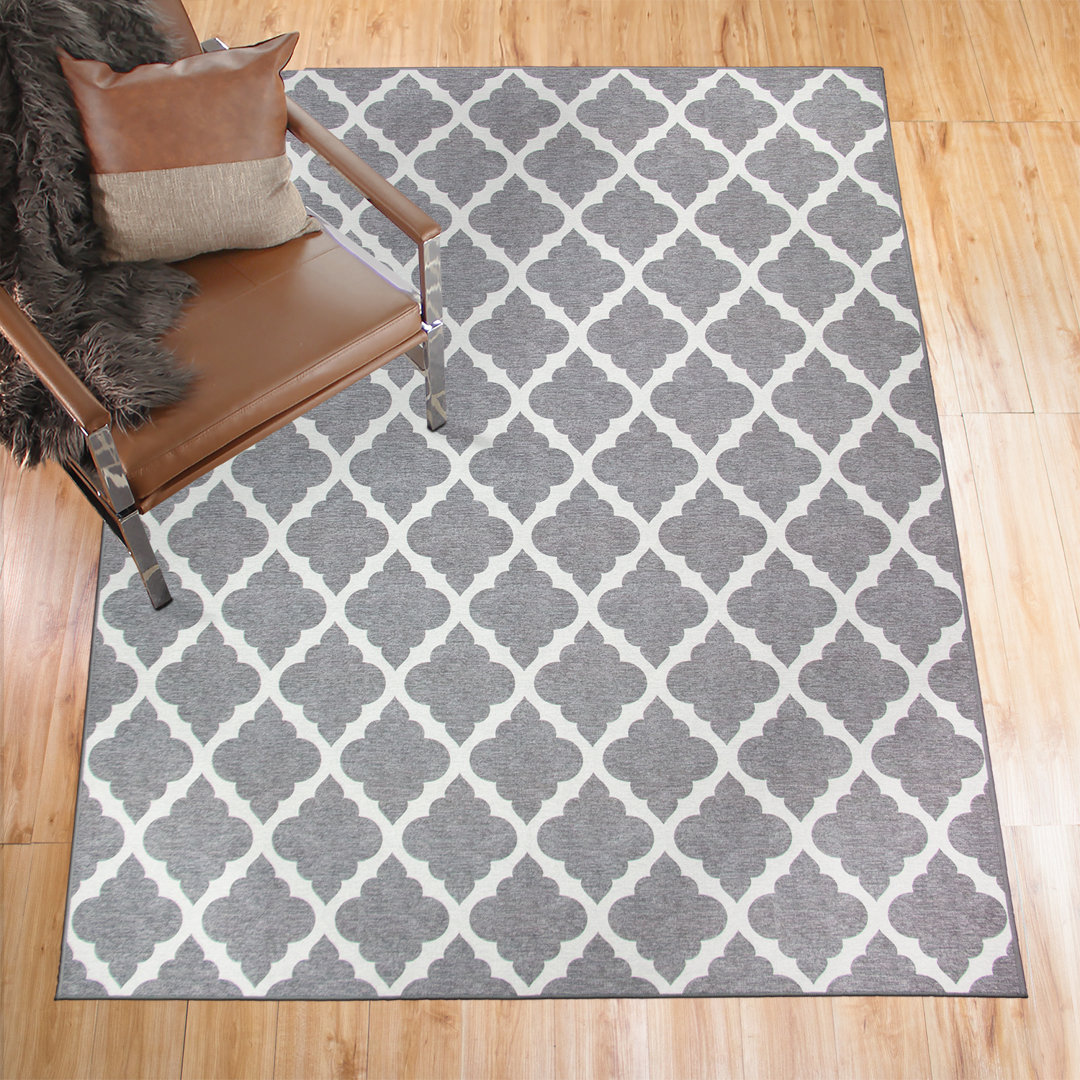 Moroccan Trellis Grey Geometric Flatweave Gray Area Rug My Magic Carpet Rug 