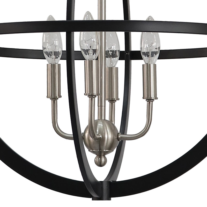 Luminaire suspendu sphère 4 lumières Demetricus, Noir