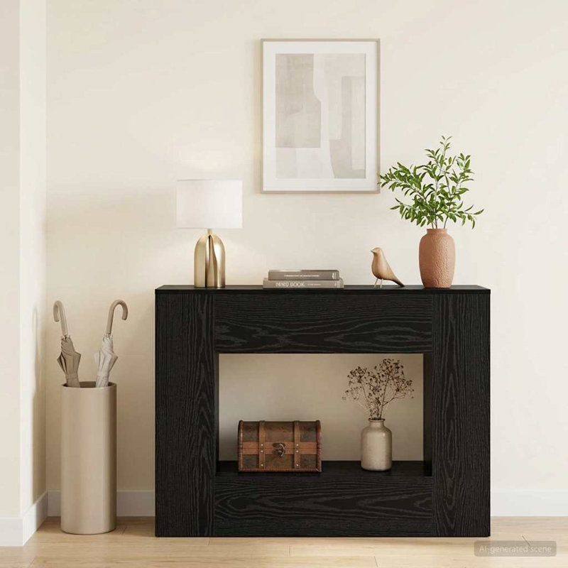 Console Table, Black Oak, Black Oak, 74cm H x 101cm W x 30cm D, Black Oak