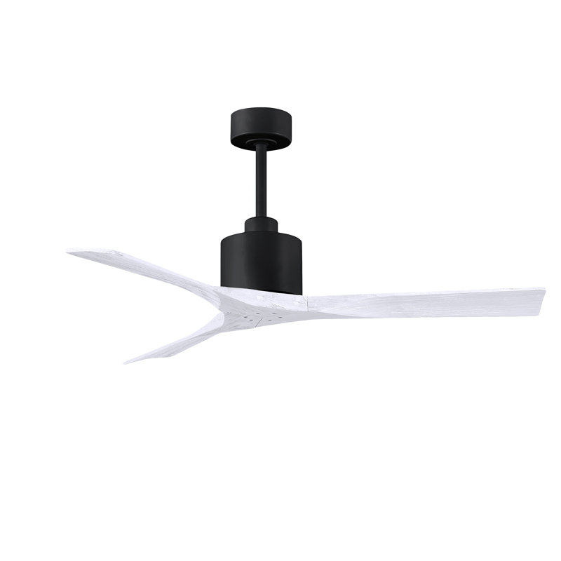 Nan 52" Ceiling Fan In Textured Bronze And Matte White Blades, Matte Black, Matte Black, 52"
