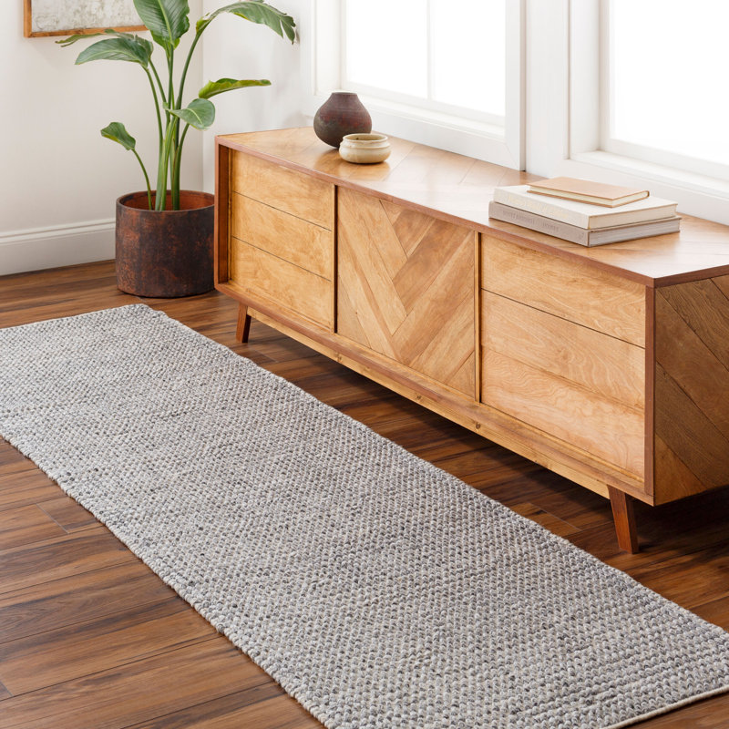 Striped Area Rug, Runner 2'6" x 8', Gray