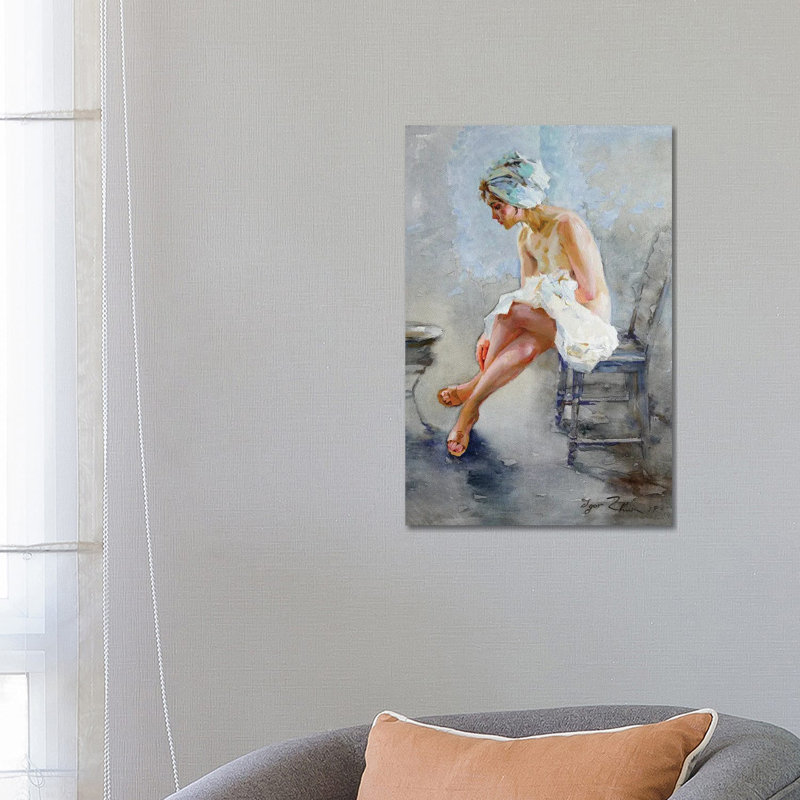 In The Bathroom by Igor Zhuk - Wrapped Canvas Painting, 20.32 cm H x 30.48 cm W