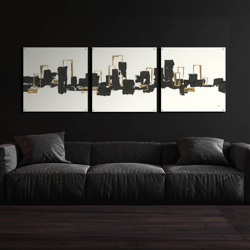 Art épique «Gilded City III» par Chris Paschke, 3 pièces «Gilded City III» par Chris Paschke, H 36 po x l 108 po
