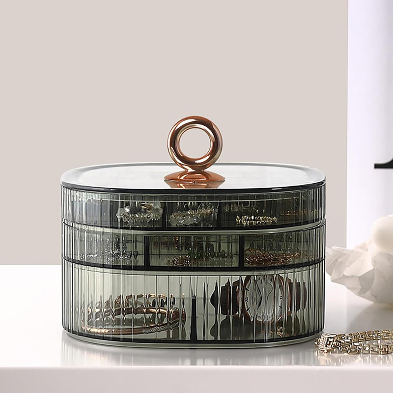 Organisateur de bijoux en acrylique à 3 couches avec ...