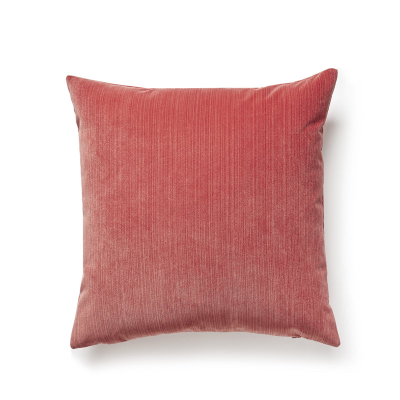 Strie Square Pillow Cover & Insert, Hibiscus, Down Blend