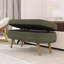 Banc de rangement ovale avec pieds en bois-114728474
