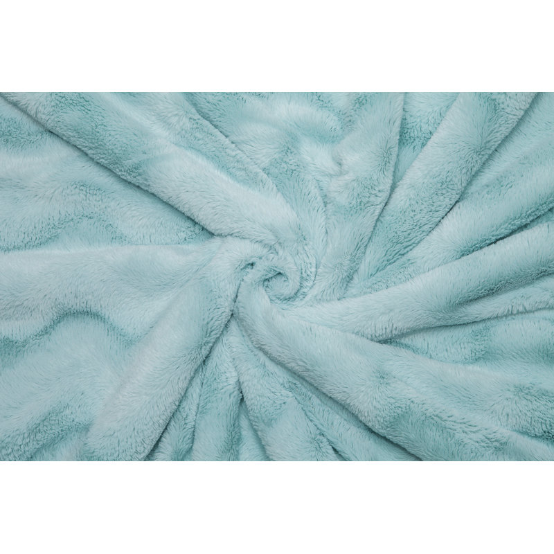  Jeté de lit en fausse fourrure, l 50 po x L 65 po, Turquoise aqua