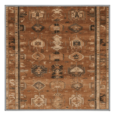 Machine Washable Turkish Brown Area Rug