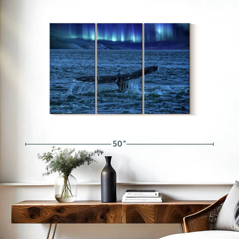 Aurora Borealis Whale Tail, 24" H x 38" W