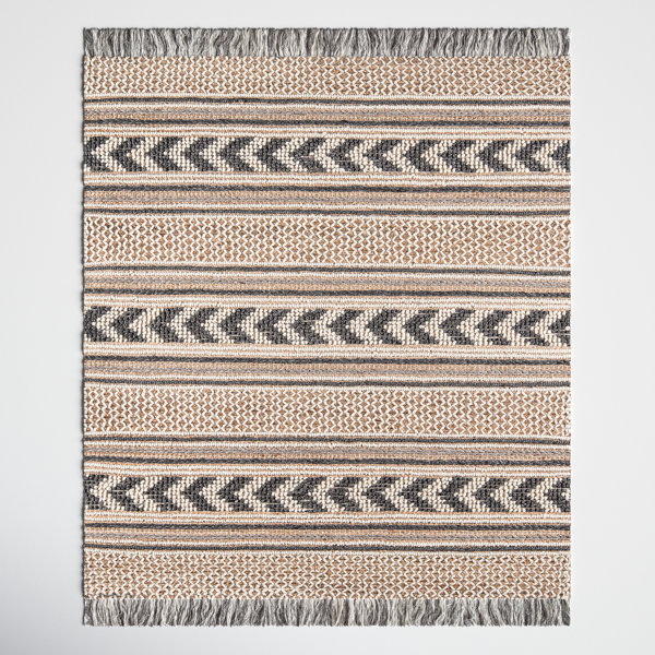 Gray and Tan Interwoven Scatter Rug