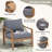 Solid Wood Patio Chair with Cushions-113103515