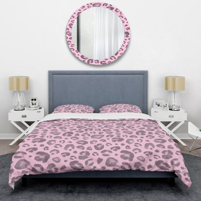 Pink/Grey Microfiber 3 Piece Duvet Cover Set