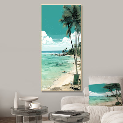 «Island Serenity Chair By The Beach» - art mural bord de mer tropical