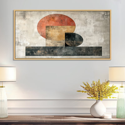 «Beige Black Modern Geometric Balance», art mural encadré minimaliste beige, impressions sur toile abstraites