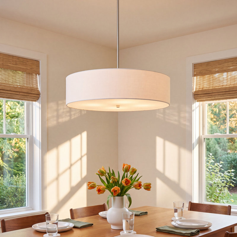 Jessalyn 5 - Light Dimmable Drum Chandelier